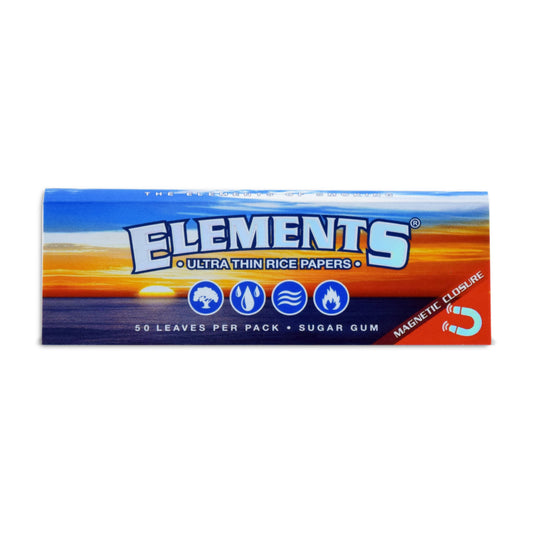 Elements - Thin Rice Rolling Papers with Magnet Enclosure
