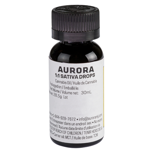 Aurora - 1:1 Sativa Drops (10-15 mg/ml THC, 10-15 mg/ml CBD)